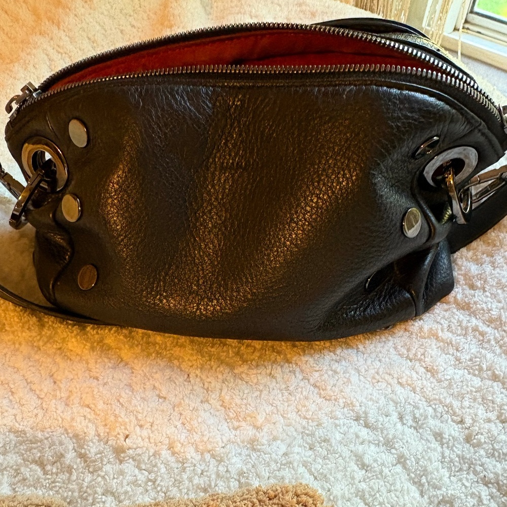 Hammitt Black leather cross body and Clutch Purse